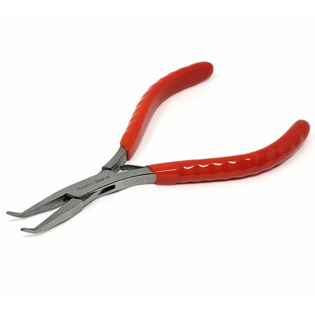 A2Z SCILAB Jewelry Making Pliers Slim Bent Nose Professional Repair Stainless Steel Tool with Cushion Grip A2Z-ZR944